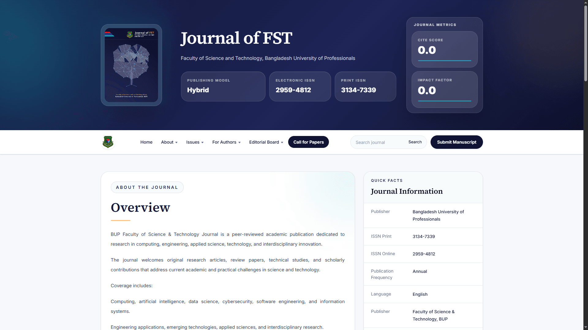 Journal of FST screenshot